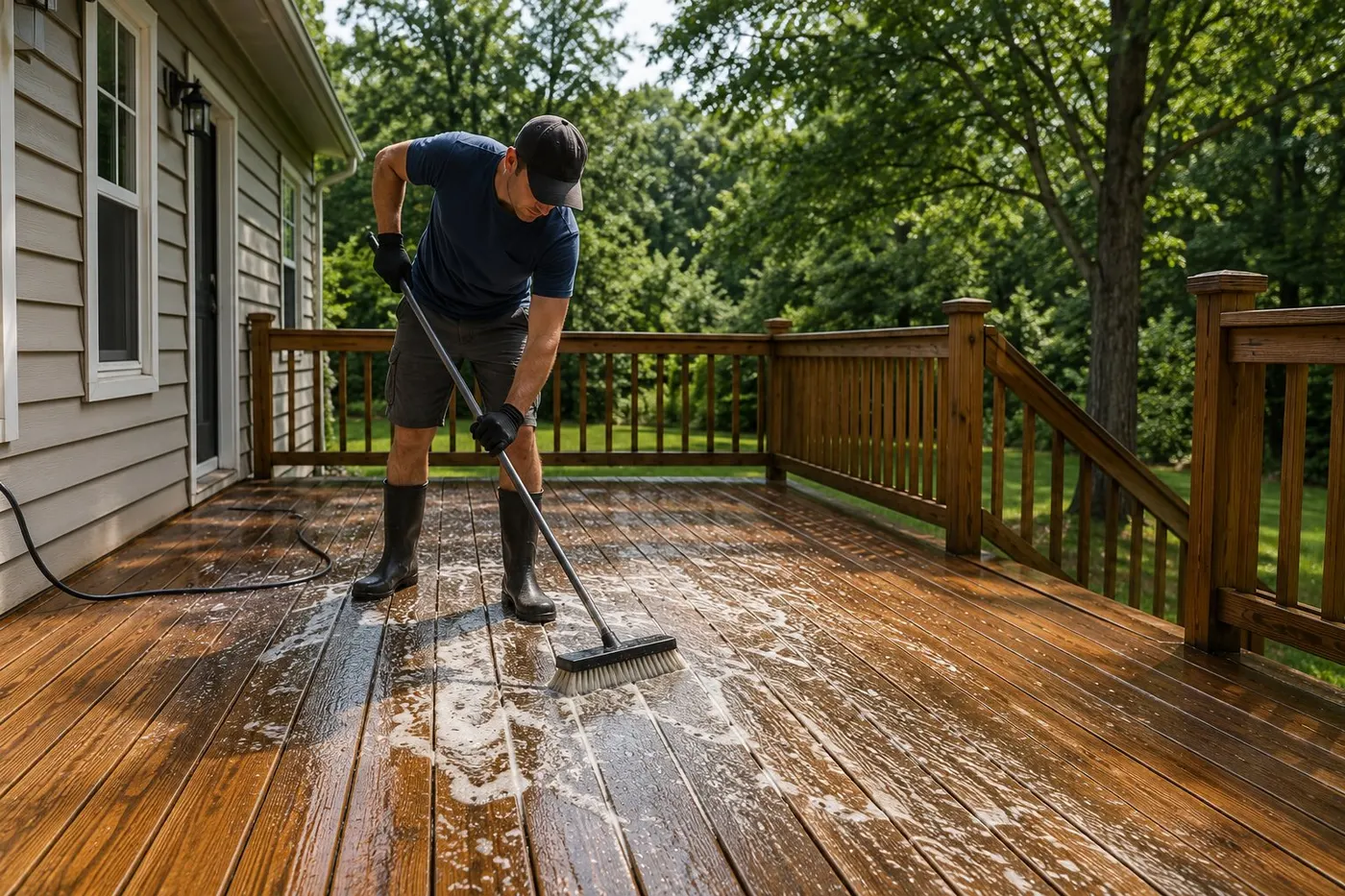 Inspect the deck - Deck Washing & Staining